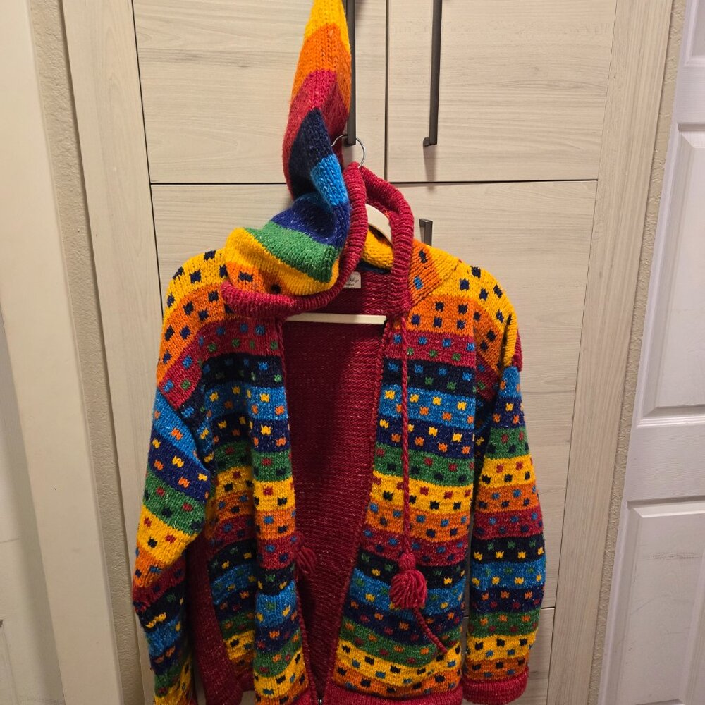 Rainbow 100% Wool Jacket Large
